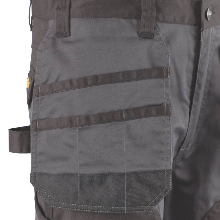 Site Work Trousers Mens Regular Fit Grey Black Stretch Multi Pockets 36"W 34"L - Image 5