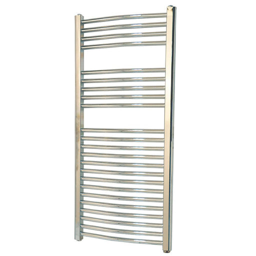 Electric Towel Radiator Bathroom Heater Curved Chrome Steel Modern 1100 x 500mm - Image 1