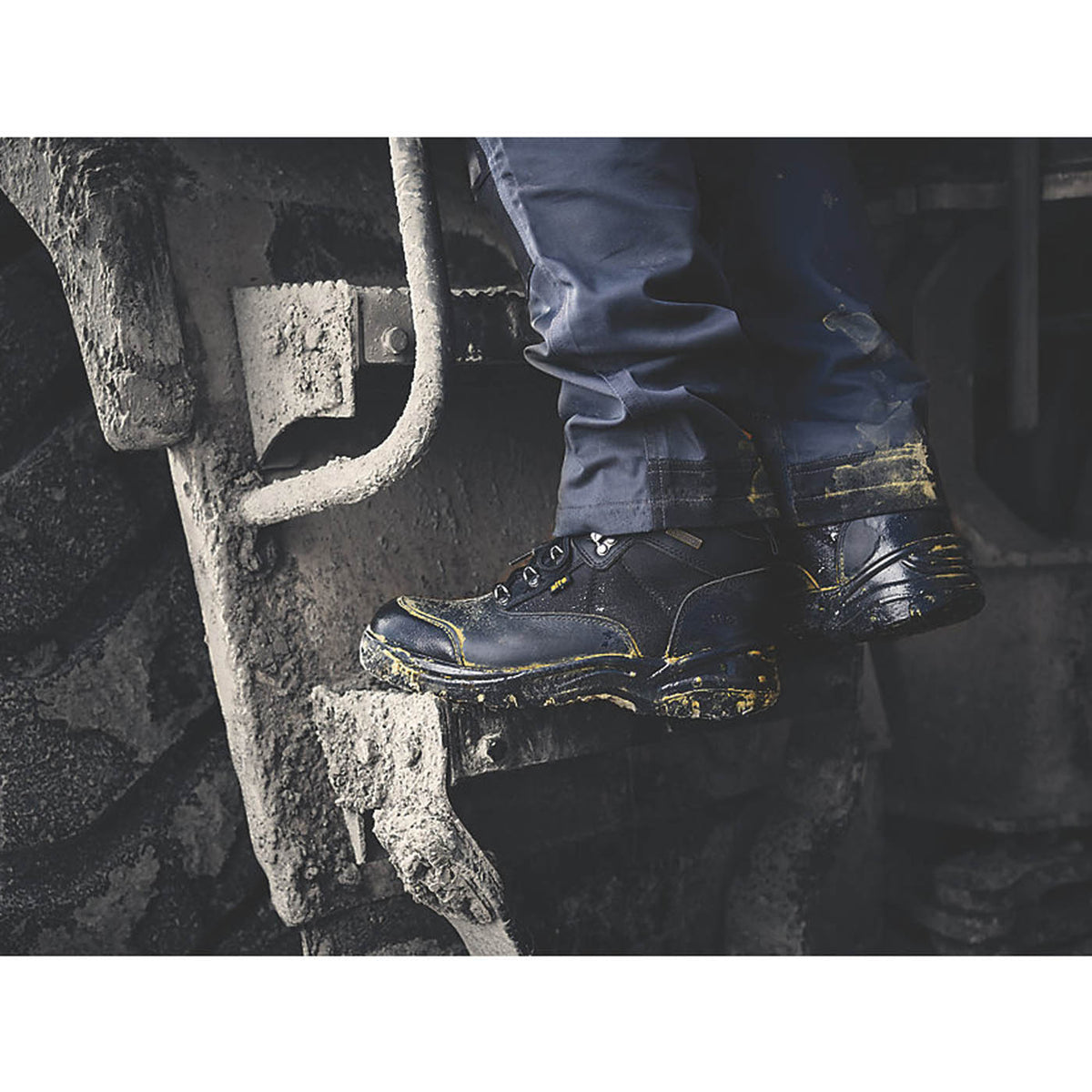 Site Safety Boots Mens Wide Fit Black Leather Steel Toe Waterproof Shoes Size 9 - Image 5