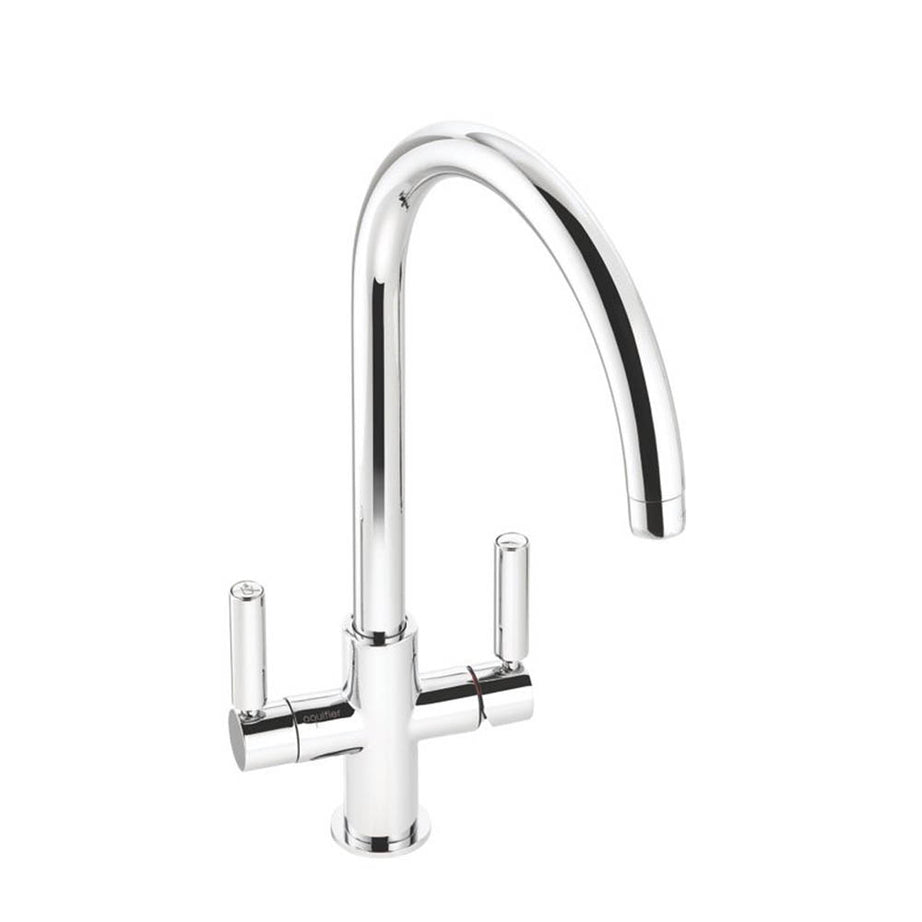 Kitchen Filter Tap Monobloc Mixer Chrome Double Lever Brass 1/4 Turn Faucet - Image 1