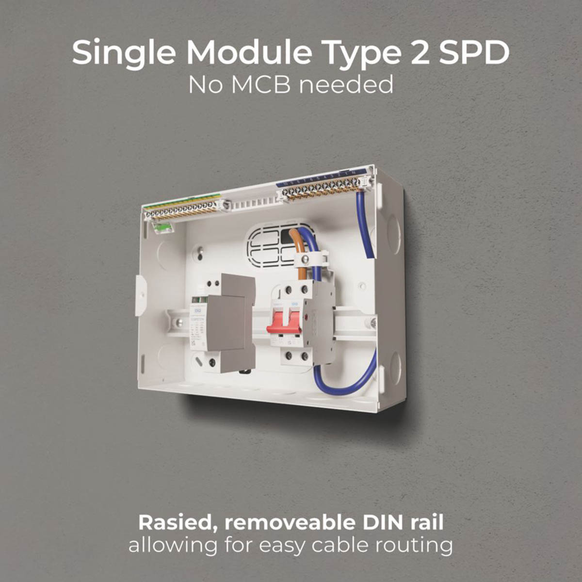 BG Consumer Unit SPD CF12MS9-01 9-Module 9-Way Part-Populated 100A Main Switch - Image 5