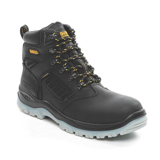 DeWalt Safety Boots Mens Wide Fit Black Leather Waterproof Steel Toe Size 8 - Image 1
