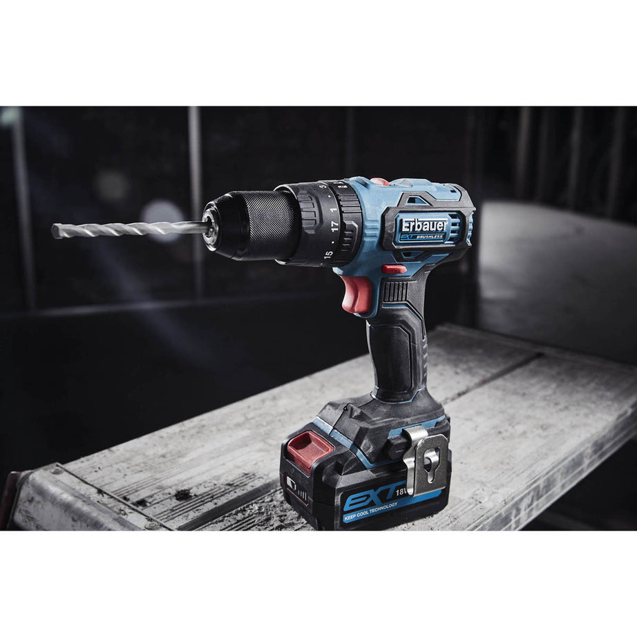 Erbauer Combi Drill Cordless 18V Li-ion ECD18 Compact Brushless Body Only - Image 5