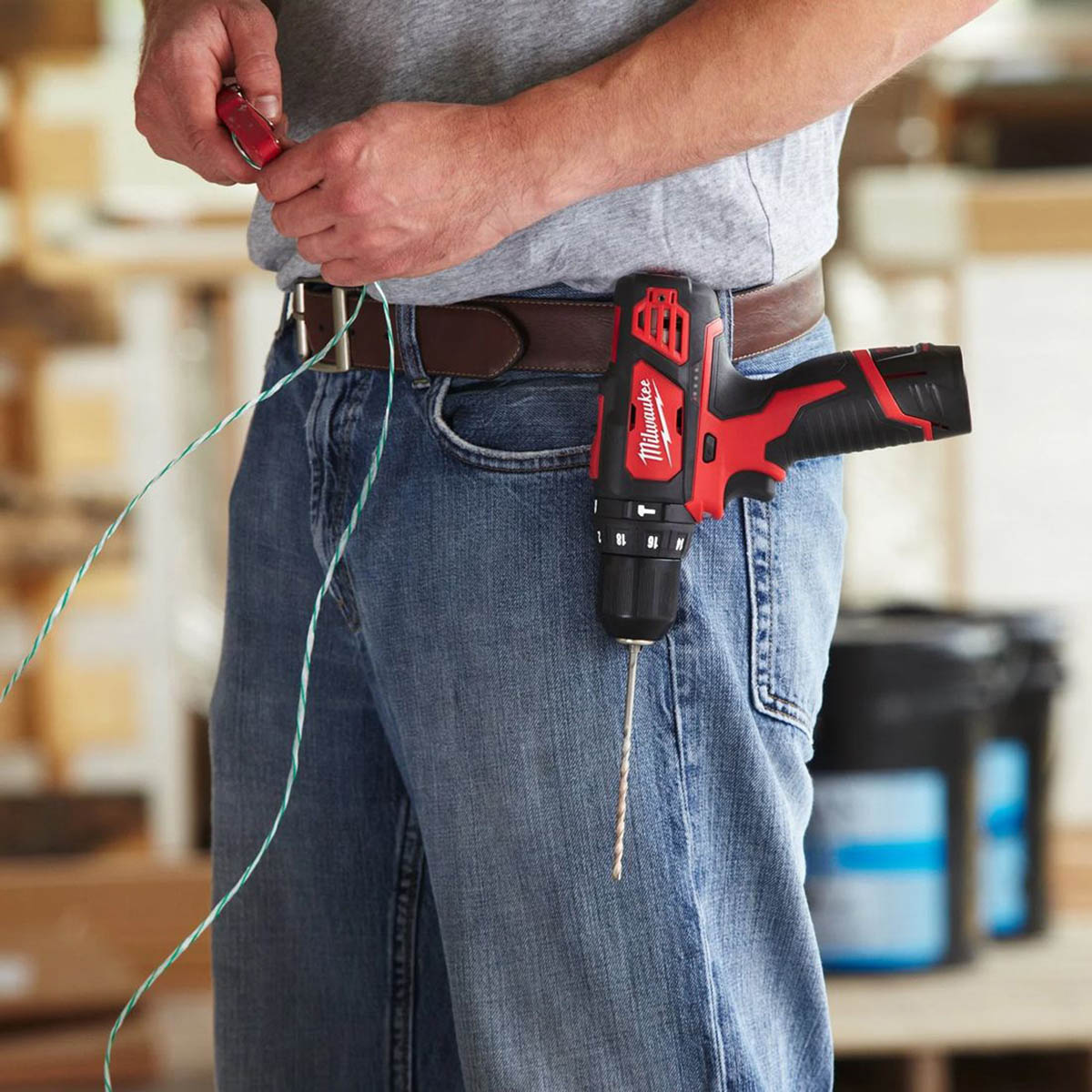 Milwaukee Combi Hammer Drill Cordless 12V Li-Ion M12BPD Sub Compact Body Only - Image 5